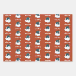 Winterfeest Kerst Speelgoed Kat  Inpakpapier Vel