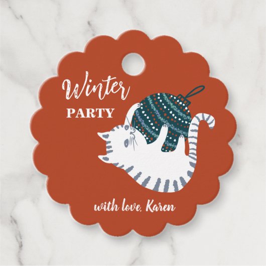 Winterfeest kerstcadeau met Speelgoed Bedankjes Labels (Voorkant)