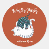 Winterfeest kerstcadeau met Speelgoed Ronde Sticker (Voorkant)