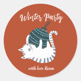 Winterfeest kerstcadeau met Speelgoed Ronde Sticker