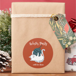 Winterfeest kerstcadeau met Speelgoed Ronde Sticker