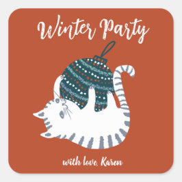 Winterfeest kerstcadeau met Speelgoed Vierkante Sticker