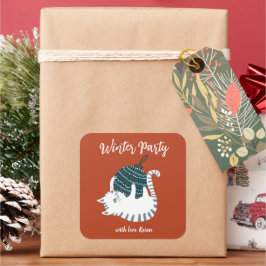 Winterfeest kerstcadeau met Speelgoed Vierkante Sticker