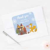 Winterfeest Kerstmis Vos Wild dier cadeau Vierkante Sticker (Envelop)