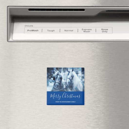 Winterfeest met schitterend paard magneet (Insitu (Vaatwasser))