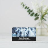 Winterfeest met schitterend paard visitekaartje (Staand voorkant)