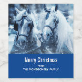 Winterfeest met schitterend paard wijn etiket (Enkel label)