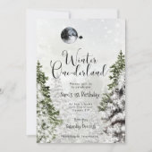 winterfeest op het verjaardagsfeest kaart (Voorkant)