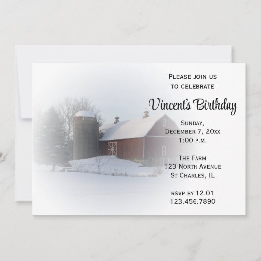 winterfeest op sneeuw kaart (Voorkant)