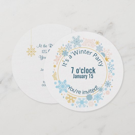 winterfeest sneeuwvlok ontwerp kaart (Voorkant / Achterkant)