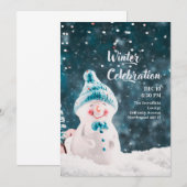 Winterfeest Uitnodiging – Pret Sneeuw Feest (Voorkant / Achterkant)