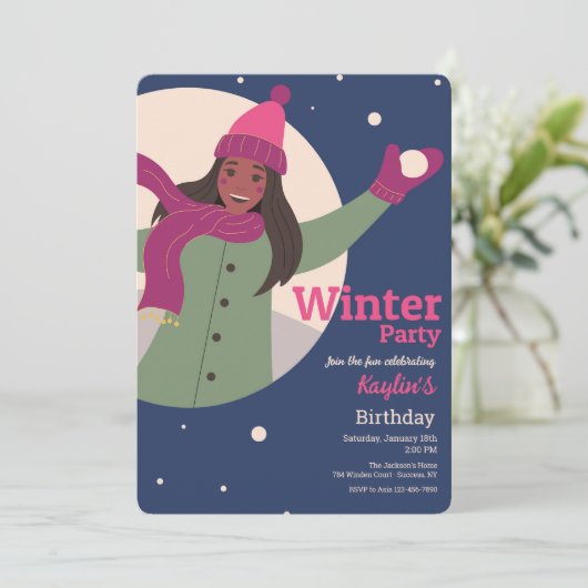 Winterfeest Uitnodigingen (Staand voorkant)