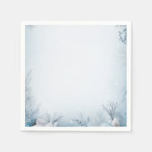 Winterfeest vakantie seizoen ijzig en besneeuwd servet (Voorkant)