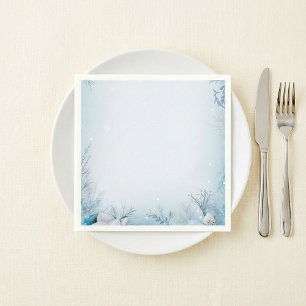 Winterfeest vakantie seizoen ijzig en besneeuwd servet