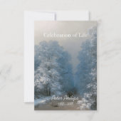Winterfeest van het leven 2 begrafenisaankondiging kaart (Voorkant)