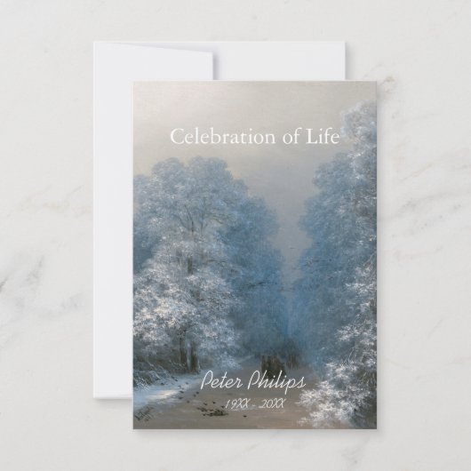 Winterfeest van het leven 2 begrafenisaankondiging kaart (Voorkant)