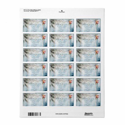 Winterfeestdag Etiket (Full Sheet)