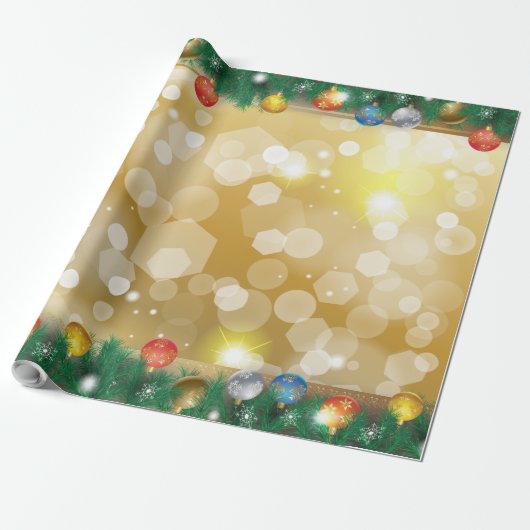 Winterfeestdag Gifts Decoration kerstgoud Cadeaupapier (Uitgerold)