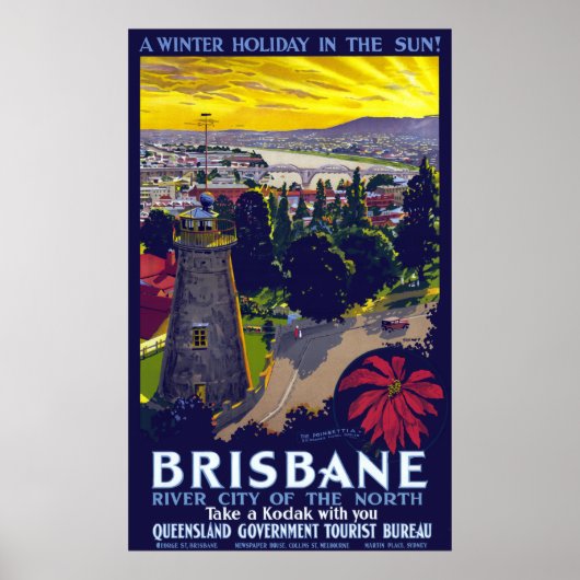  winterfeestdag in Brisbane Australië Reis Poster (Voorkant)