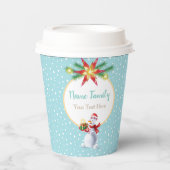 Winterfeestdag Kerstmis en nieuwjaarsdag Snowman Papieren Bekers (Voorkant)