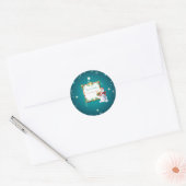 Winterfeestdag Kerstmis en nieuwjaarsdag Snowman Ronde Sticker (Envelop)