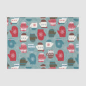 Winterfeestdag kerstmis Mittens Tissuepapier (Voorkant)