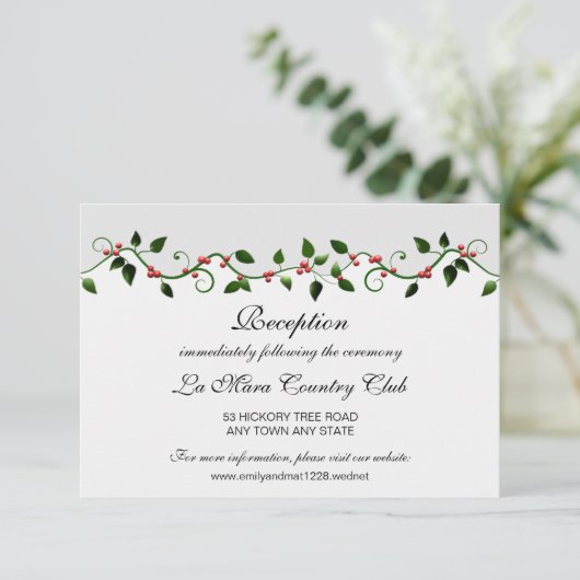 Winterfeestdag - Roodbruine bruiloft — Detail Kaart (Staand voorkant)