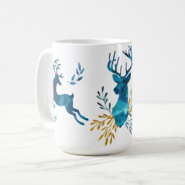 Winterfeestdag - Waterverf Deer Koffiemok