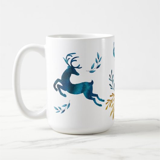 Winterfeestdag - Waterverf Deer Koffiemok (Links)