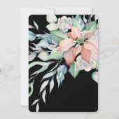 Winterfeestdag Waterverf Roze Poinsettia Shower Kaart (Achterkant)