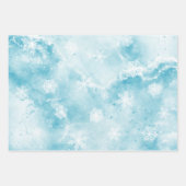 WinterFeestdagen Elegant Blue Snowflakes Kerstmis Inpakpapier Vel (Voorkant 2)