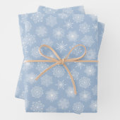 WinterFeestdagen Elegant Blue Snowflakes Kerstmis Inpakpapier Vel (In situ)