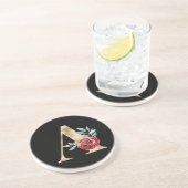 Winterfeestdagen initialen letter A Zandsteen Onderzetter (Zijkant)