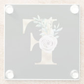 Winterfeestdagen initialen letter F Glazen Onderzetter (Achterkant)
