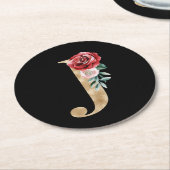 Winterfeestdagen initialen letter J Ronde Kartonnen Onderzetter (Gebogen)