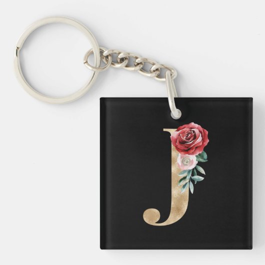 Winterfeestdagen initialen letter J Sleutelhanger (voorkant)
