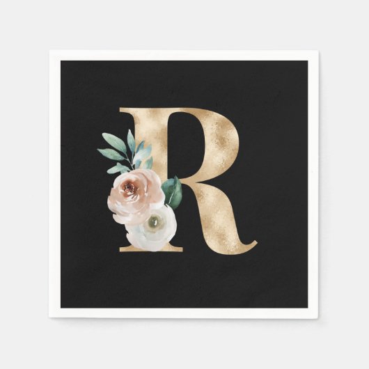 Winterfeestdagen initialen letter R Servet (Voorkant)