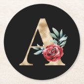 Winterfeestdagen initialen onderzetter letter A (Voorkant)