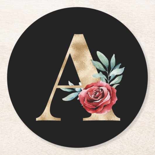 Winterfeestdagen initialen onderzetter letter A (Voorkant)