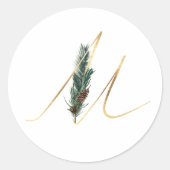 Winterfeestdagen initialen sticker (Voorkant)