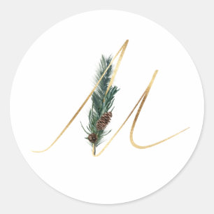 Winterfeestdagen initialen sticker