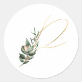 Winterfeestdagen initialen sticker (Voorkant)