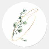 Winterfeestdagen initialen sticker (Voorkant)