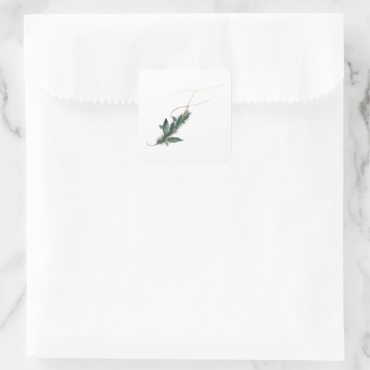 Winterfeestdagen initialen sticker letter F (Tas)