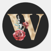 Winterfeestdagen initialen sticker letter W (Voorkant)