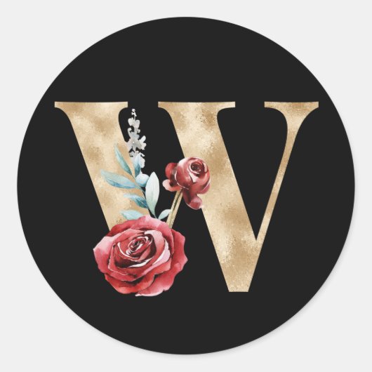 Winterfeestdagen initialen sticker letter W (Voorkant)