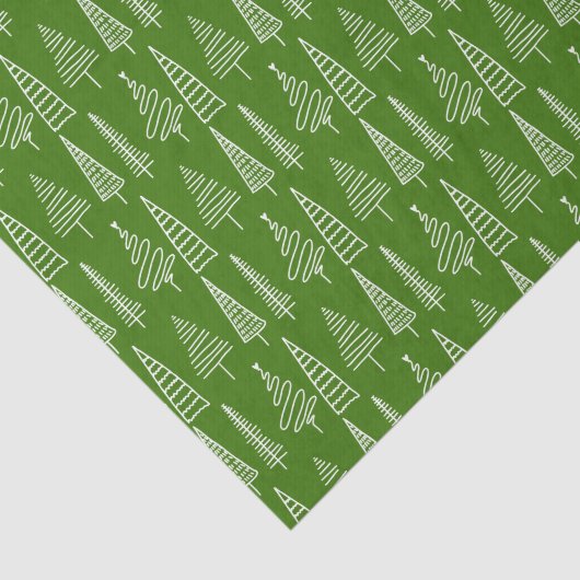 Winterfeestdagen kerstboomlijnpatroon groen tissuepapier (Detail)