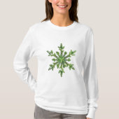 WinterFeestdagen Pine Snowflake Vrouw Lange-geslap T-shirt (Voorkant)