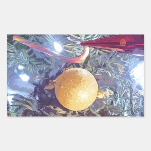 Winterfeestdagen Rechthoekige Sticker (Voorkant)