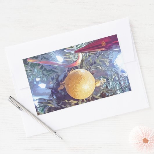 Winterfeestdagen Rechthoekige Sticker (Envelop)